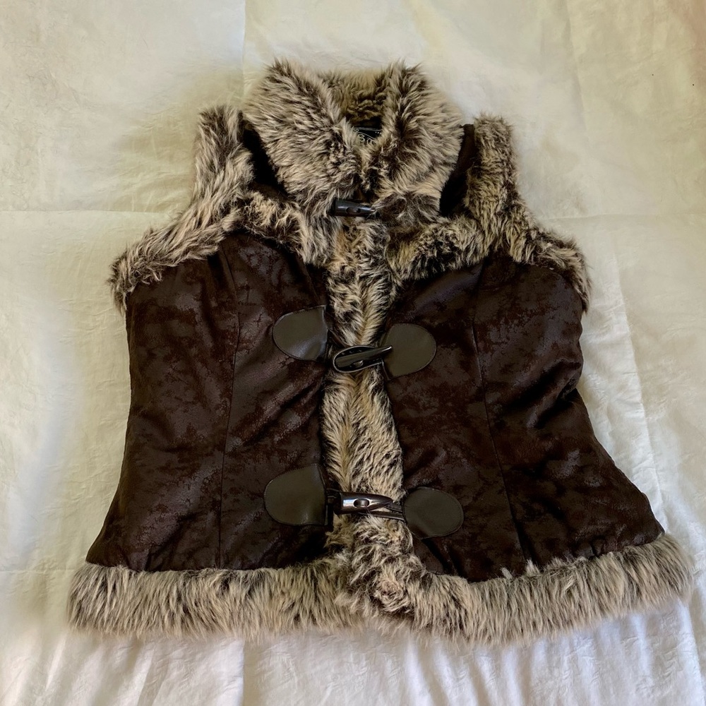 Super Cute Faux Suede and Fur Vest